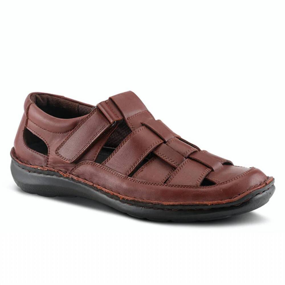 NEW SPRING STEP SHOES men's aspeno closed back sandal in cognac